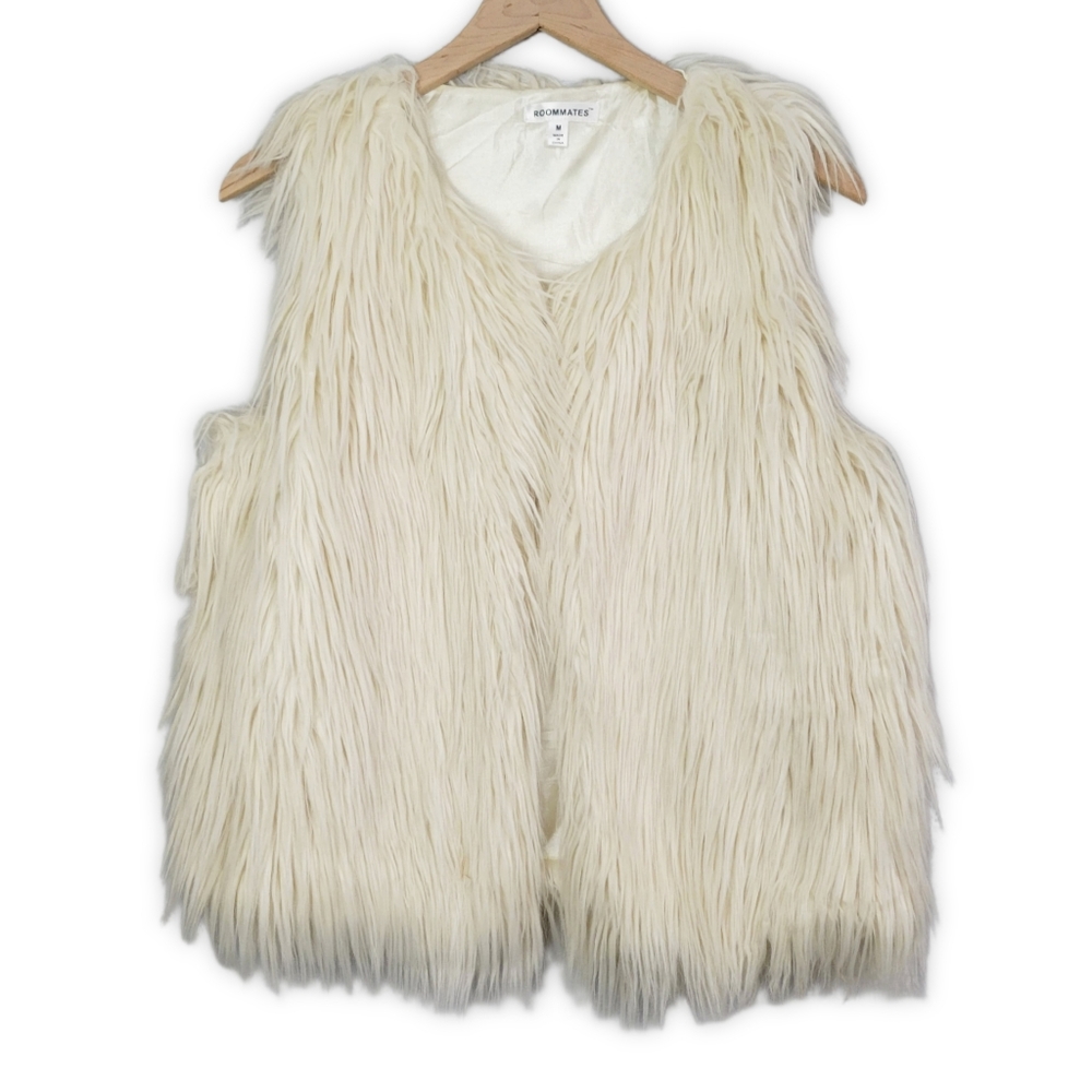 Ivory Fur Vest Size Medium
